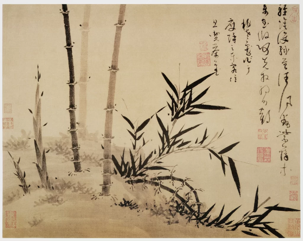 Young Branch New Leaves Spring Bamboo Wu Zhen