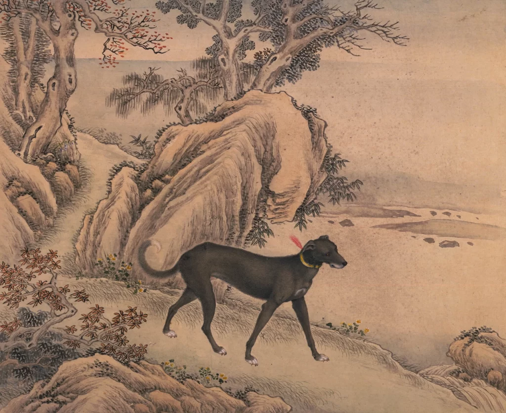 Hound Dog Ink Wash Landscape Nature Harmony Traditional Ai Q