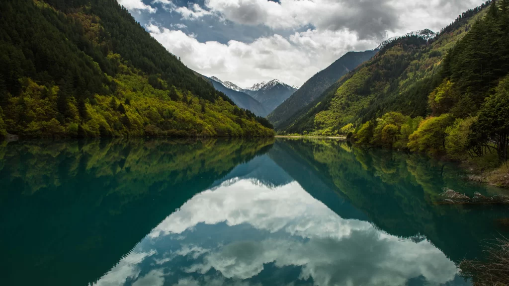 Mountain Lake Reflection Forest Nature Landscape