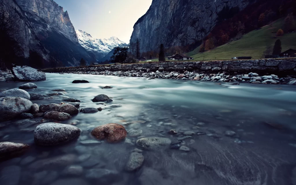 River Rocks Mountains Valley Nature