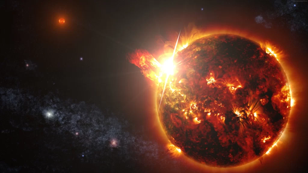Solar Flare Sun Space Cosmic Nebula Stars