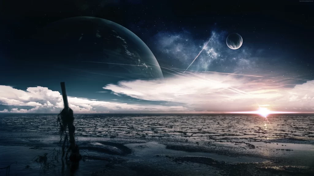 Space Planets Stars Sky Horizon Cosmic