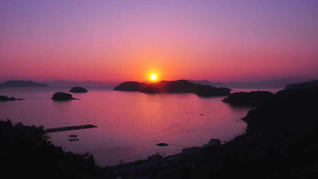 Sunset Ocean Islands Reflection Sky Horizon