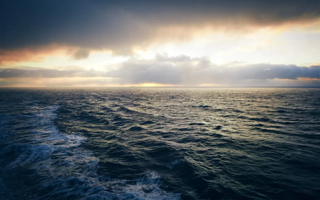 Sunset Ocean Waves Clouds Horizon