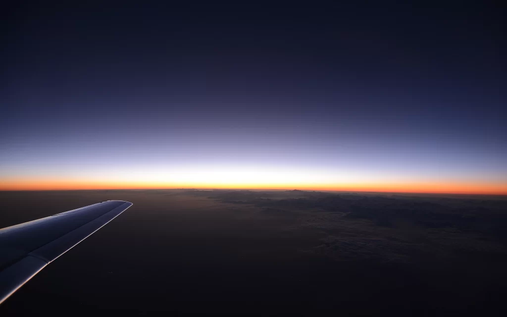 Sunset Sky Horizon Clouds Wing