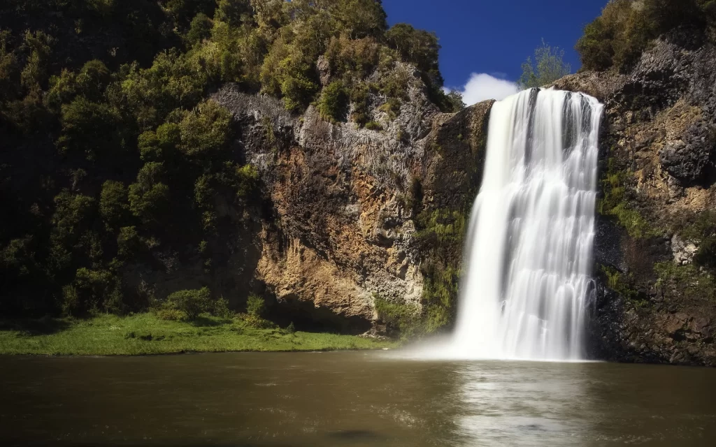 Waterfall Nature Scenic Blue Sky Greenery