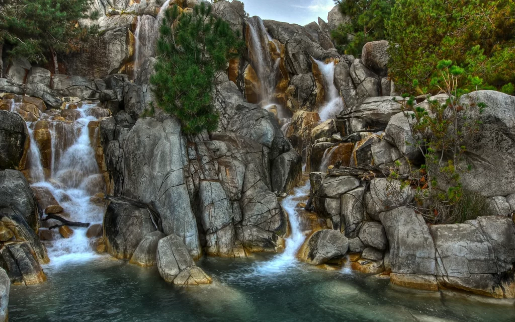 Waterfall Rocks Trees Nature Scenic