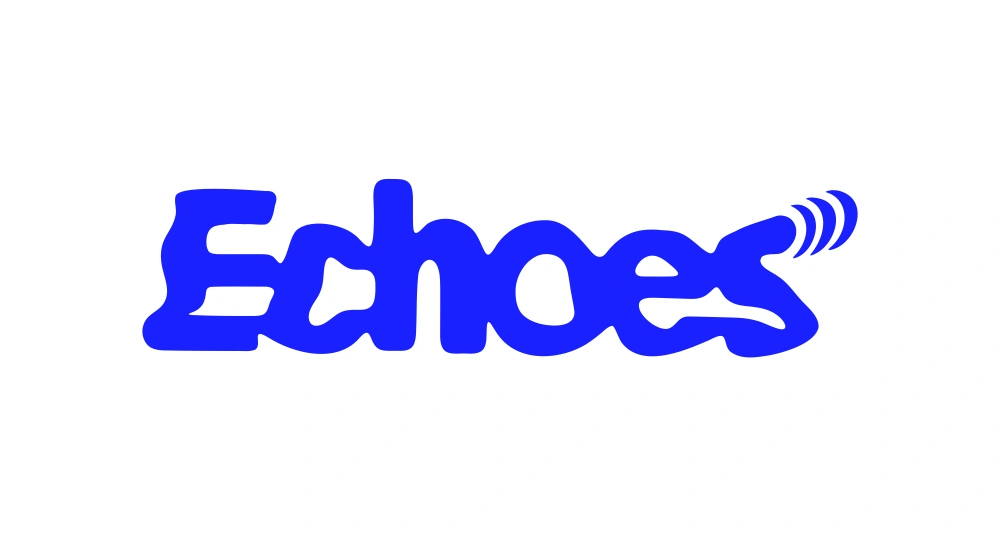Echoes label blue Wordmark Logo