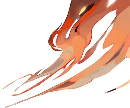 Abstract Artistic Orange Red Fluid Shapes