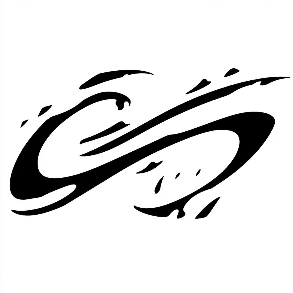 Abstract Black and White Calligraphy Ink Art