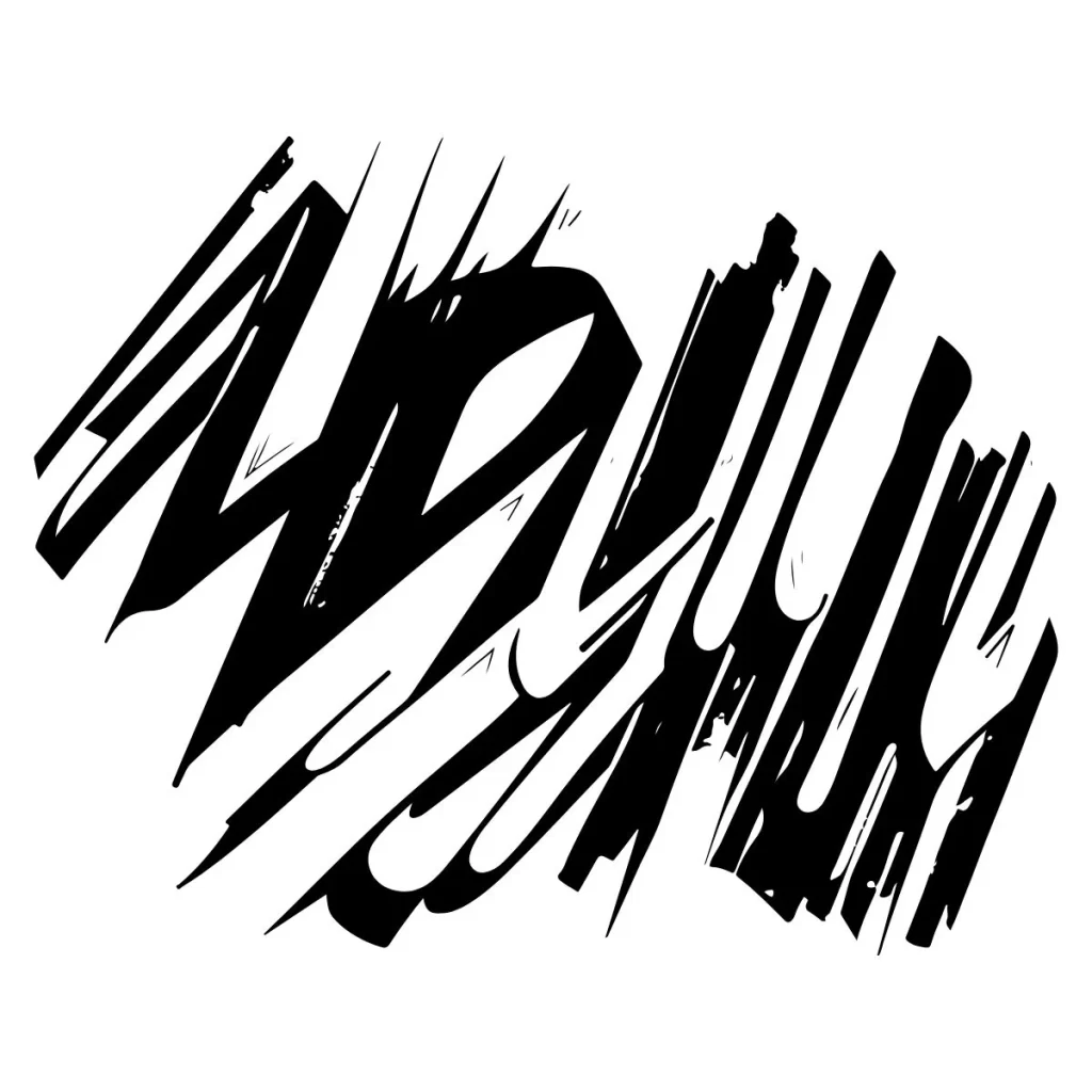 Abstract Black and White Typography Artistic Design Letters