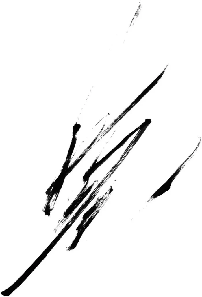 Abstract Black Ink Lines White Background Artistic