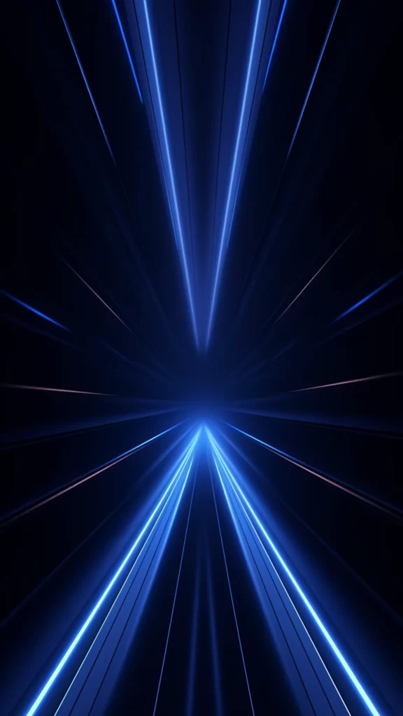 Abstract Blue Light Rays Tunnel Futuristic