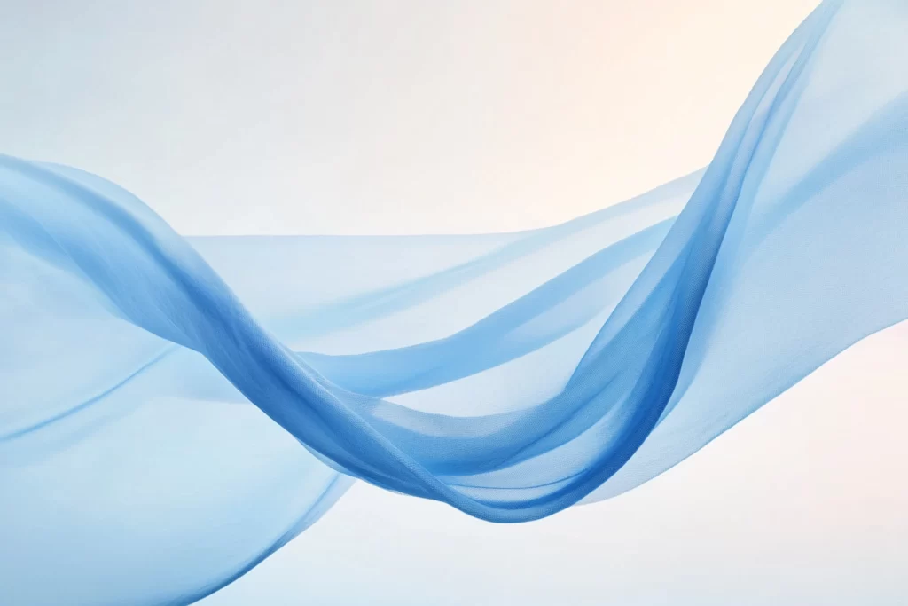Abstract Blue Waves Flowing Fabric