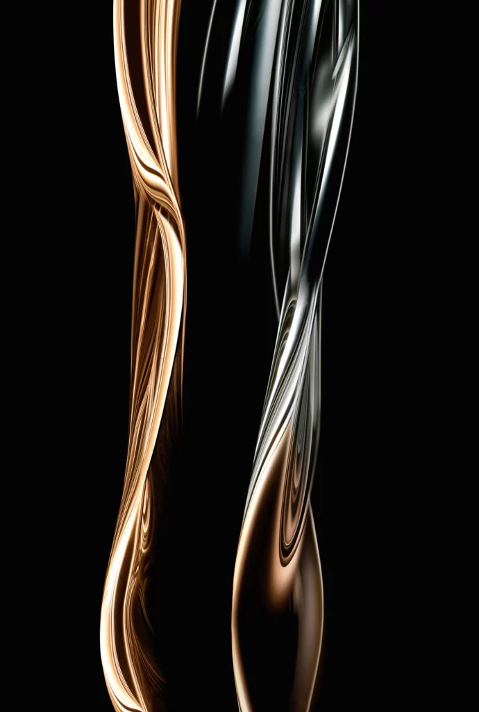 Abstract Fluidity Bronze Silver
