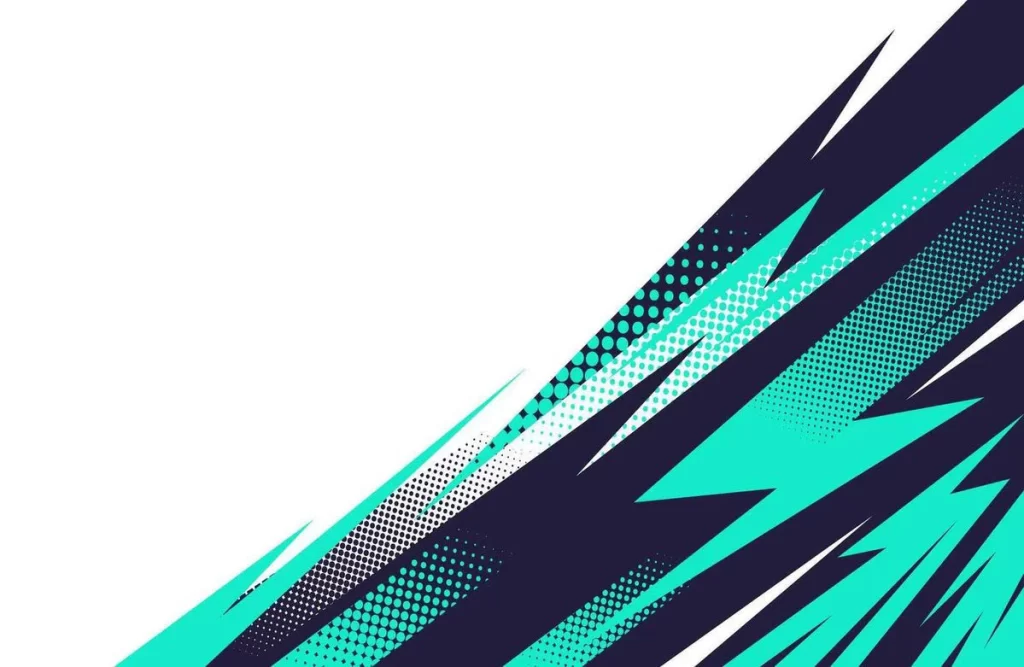 Abstract Geometric Shapes Turquoise Black White Halftone Pattern