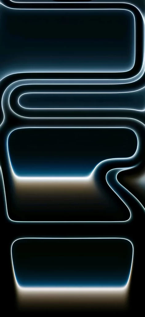Abstract Neon Lines Blue Black