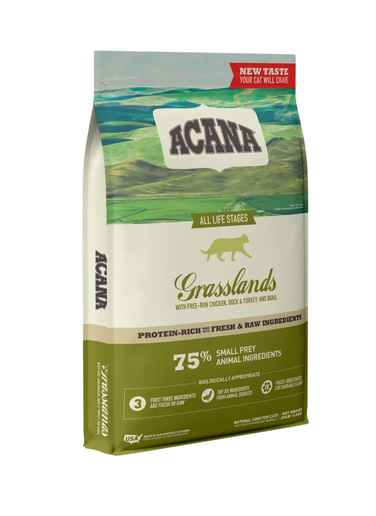 Acana Cat Food Chicken Duck Turkey Quail Green White Illustration