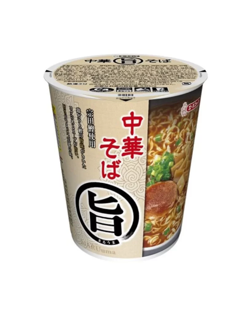 Acecook Cup Noodle Pork Flavor Traditional Japanese Design Beige Red Black
