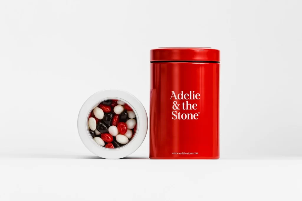 Adelie Stone Candy Red White Black