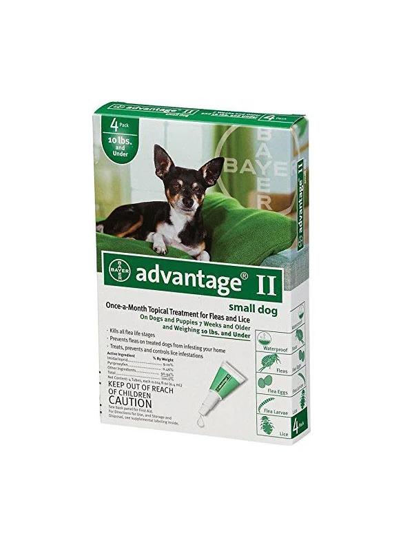 Advantage II Flea Treatment Small Dog Bayer Green Box Dog Image