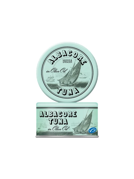 Albacore Tuna Olive Oil Vintage Illustration
