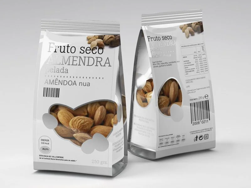 Almond Packaging White Transparent Modern Design