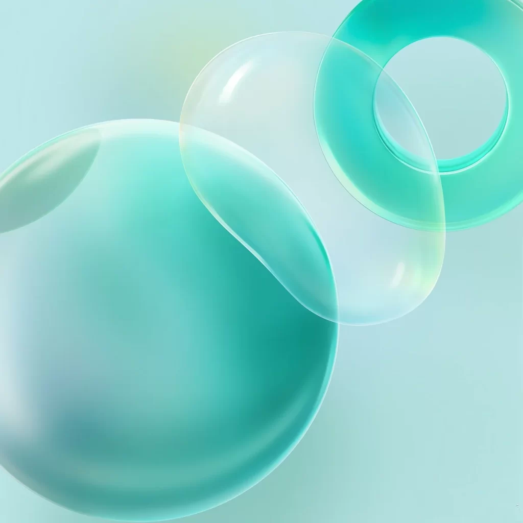 Aqua Bubble Ring Abstract Design