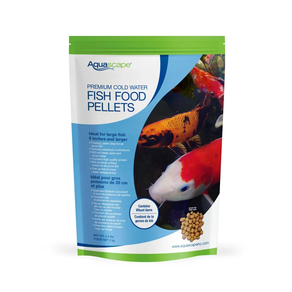 Aquascape Premium Cold Water Fish Food Pellets Koi Fish Blue Green