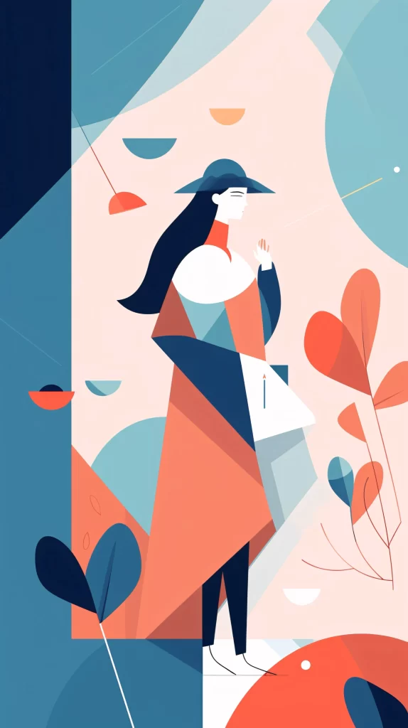 Architect Blue Orange Abstract Geometric Modern