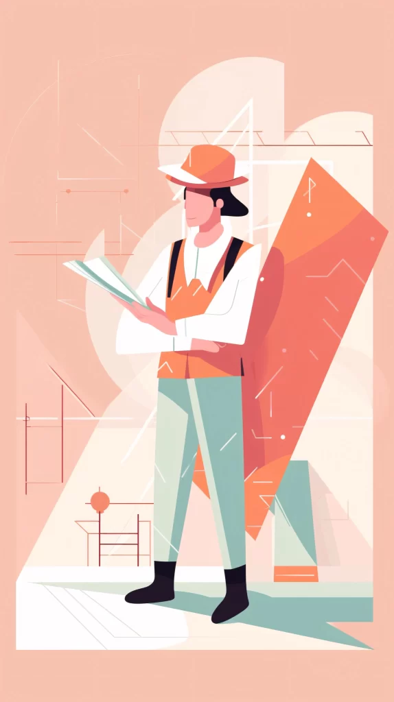 Architect Orange Blue Abstract Vector