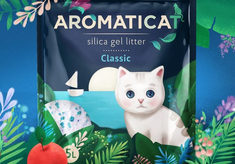 Aromaticat Silica Gel Litter Classic White Blue Nature