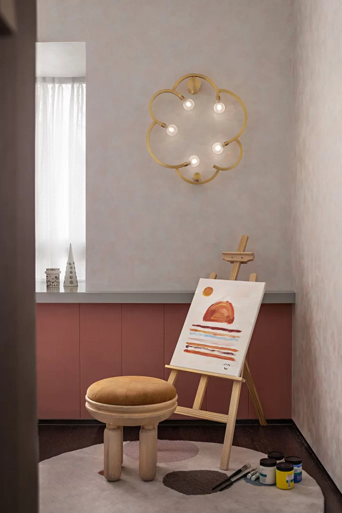 Art Studio Creative Pink Yellow Wood Easel