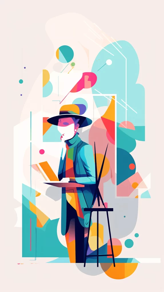 Artist Colorful Abstract Modern Illustration