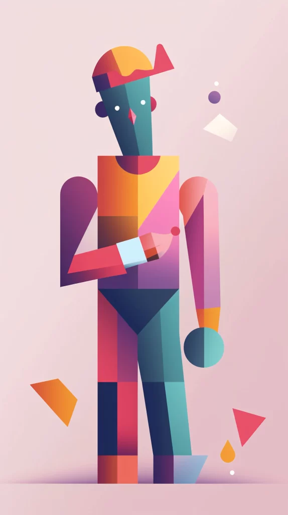 Artist Multicolored Pencil Abstract Geometric