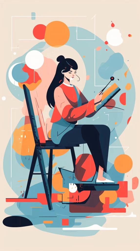 Artist Red Blue Abstract Vector Illustration