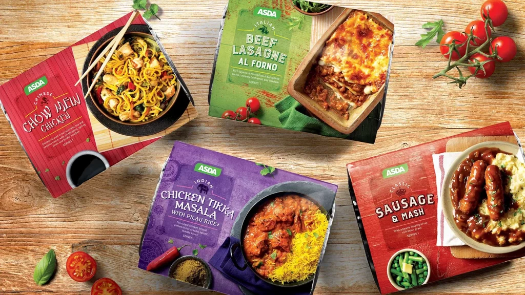 ASDA Chow Mein Chicken Asian Red Bold Typography