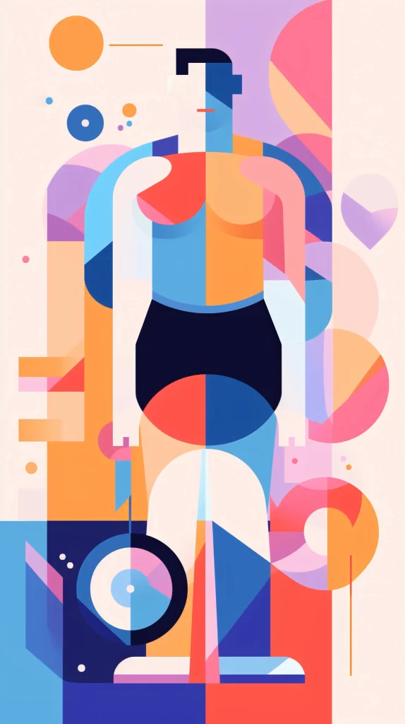 Athlete Multicolored Abstract Vector Dynamic