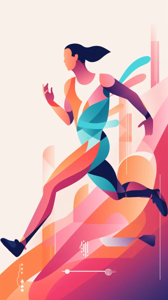 Athlete Multicolored Dynamic Running Modern