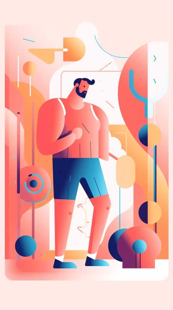 Athlete Red Blue Abstract Dynamic