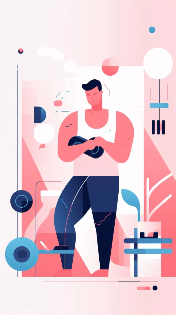 Athlete Red Blue Abstract Modern