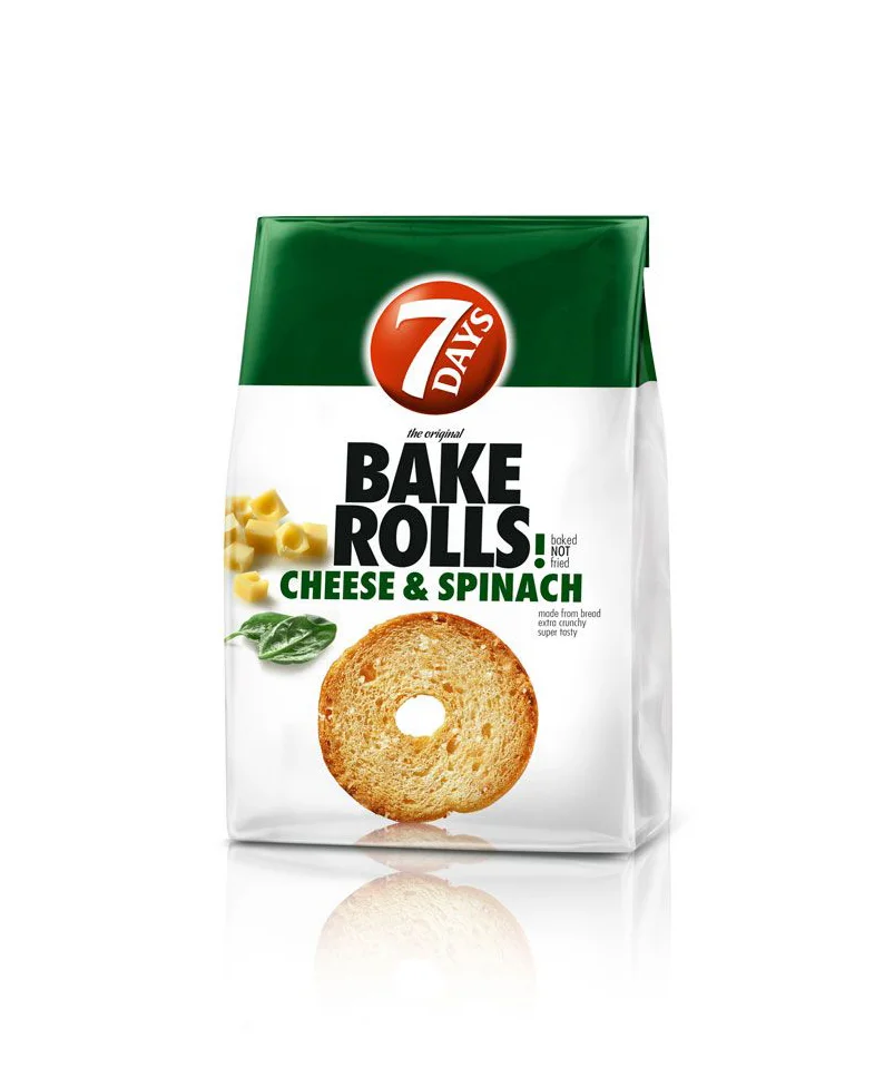 Bake Rolls Cheese Spinach Green White Minimalist Design