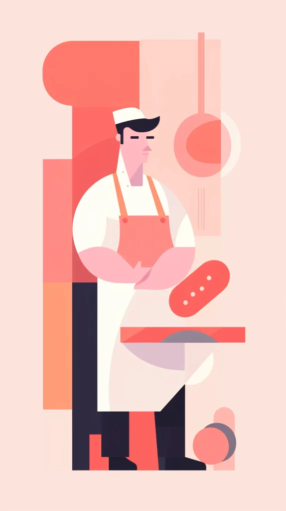 Baker Red Apron Flat Illustration Modern