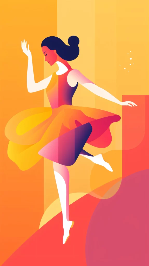 Ballerina Yellow Red Gradient Abstract