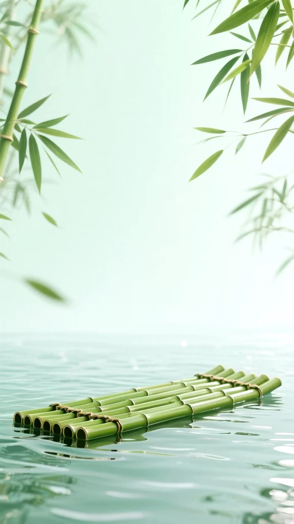 Bamboo Raft Water Nature