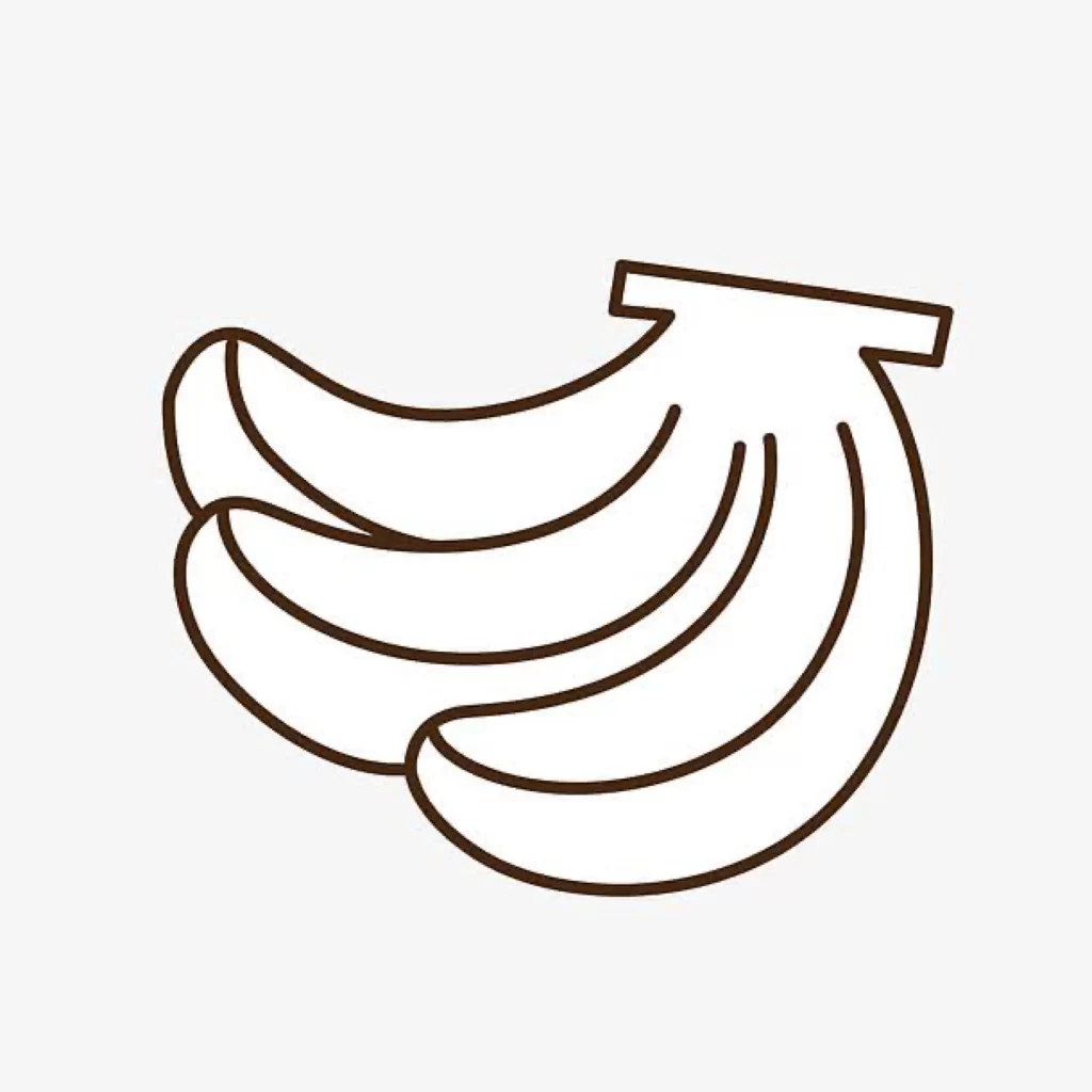 Banana Illustration Simple Line Art