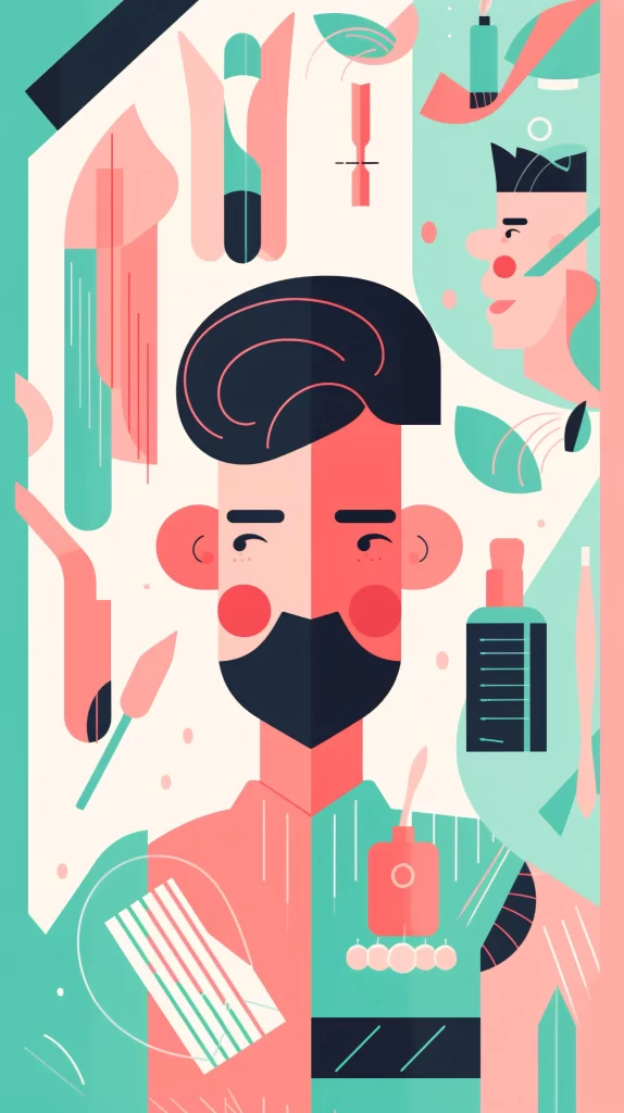 Barber Pink Green Abstract Flat