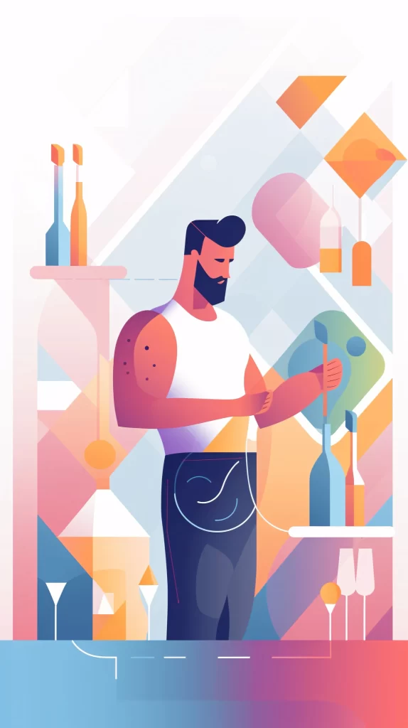Bartender Pastel Geometric Abstract Modern