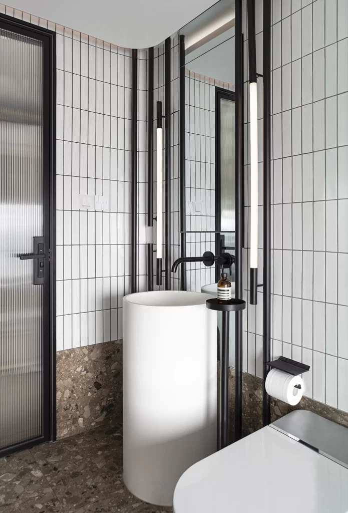 Bathroom Industrial Style White Black Minimalist