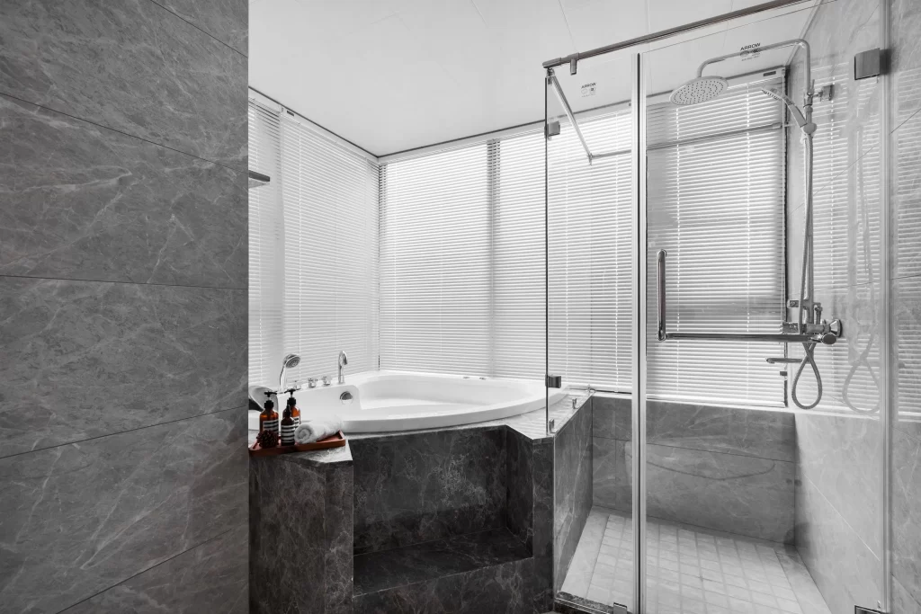Bathroom Modern Grey Neutral Glass Tile